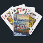 Alaskan Malamute Christmas Boat Holiday Casinokort<br><div class="desc">Bring powerful, wolf-like charm to your holiday season with this majestic Alaskan Malamute Christmas design! This magical scene features three strong, fluffy-tailed Alaskan Malamutes sitting calmly in a cozy wooden boat, gently floating on a serene snowy lake at sunset. The boat is beautifully adorned with glowing Christmas string lights and...</div>