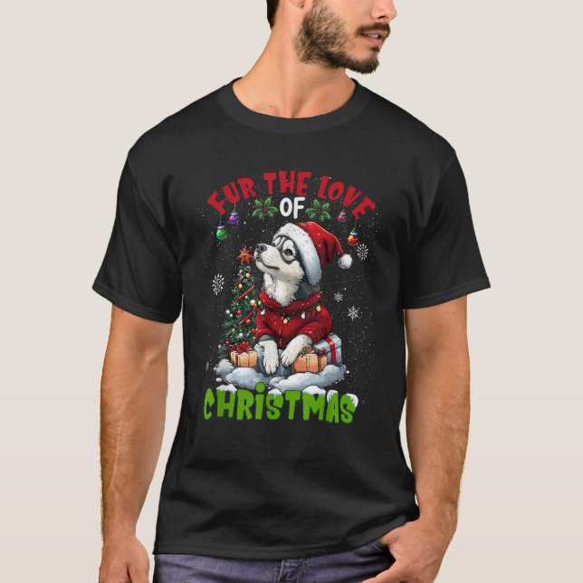Alaskan Malamute Christmas Tree Decorations Dog Lo T Shirt (Framsida)