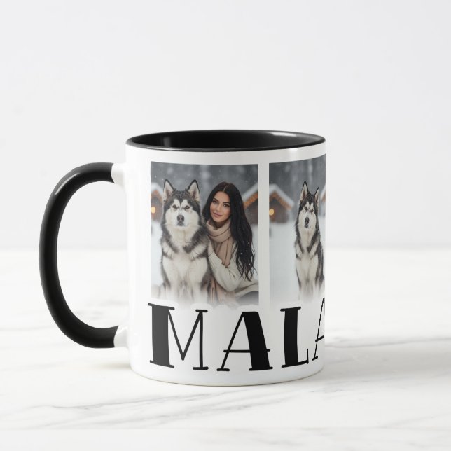 Alaskan Malamute Custom Photo Dog Lovers Mugg (Vänster)