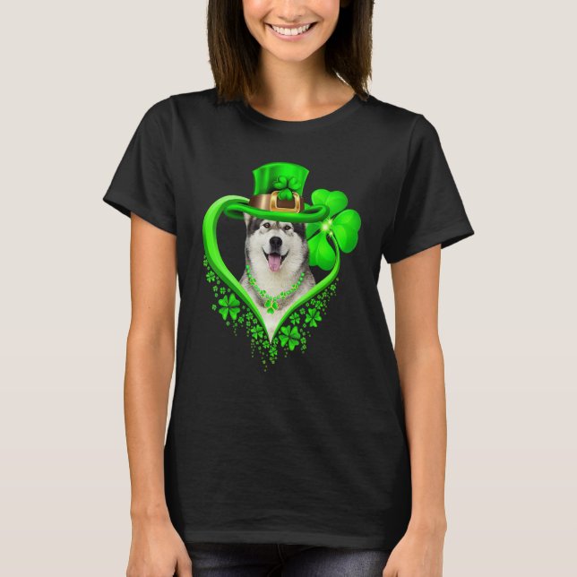 Alaskan Malamute Dog St Patricks Day Lover Irish S T Shirt (Framsida)