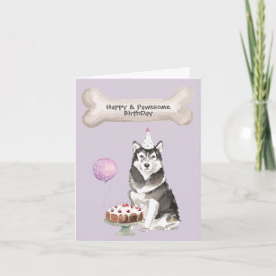 Alaskan Malamute födelsedag Helgkort
