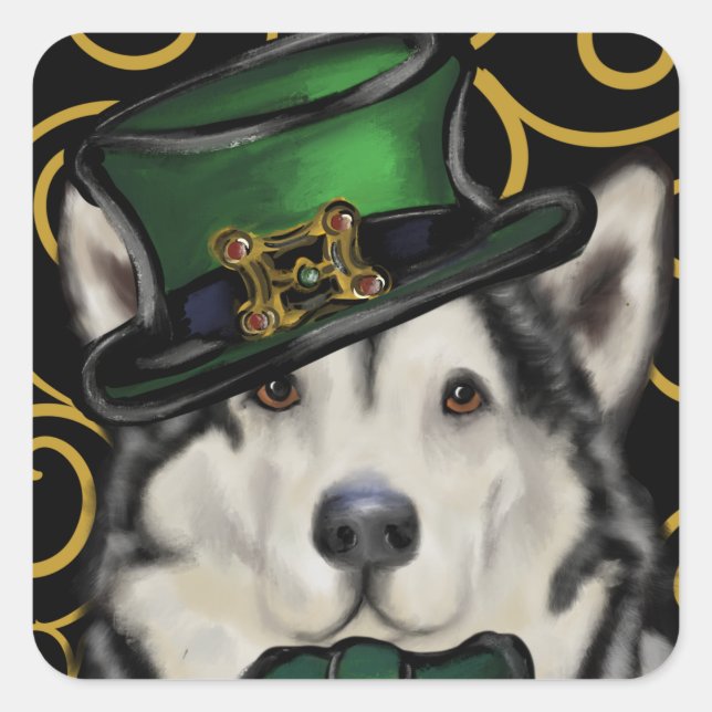 Alaskan Malamute    Fyrkantigt Klistermärke (Framsida)