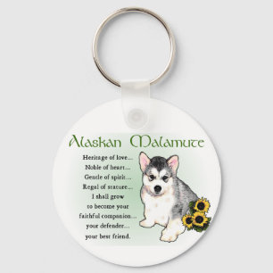 Alaskan Malamute Gåvor Nyckelring