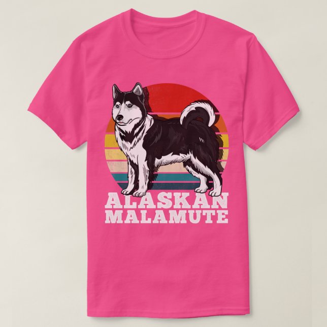 Alaskan Malamute Hund älskare Retro T Shirt (Design framsida)
