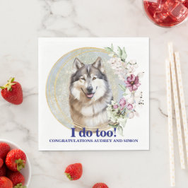Alaskan Malamute Hund Foto Bröllop Pappersservett