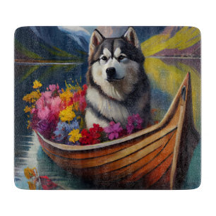Alaskan Malamute Hund på paddel: Ett naturskönt äv