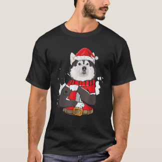 Alaskan Malamute Hund Santa Jag älskar Mamma Tatue T Shirt