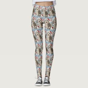 Alaskan Malamute Hund Vinter Värld Jul Leggings