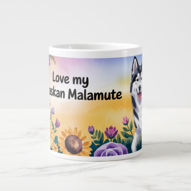 Alaskan Malamute Hundägare Gift Jumbo Mugg (Framsidan)