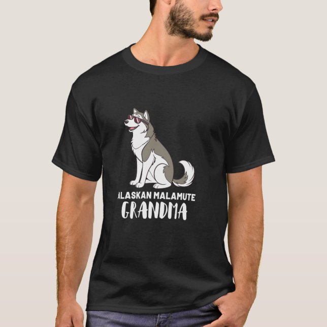 Alaskan Malamute Hundägare Mormor T Shirt (Framsida)