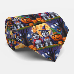 Alaskan Malamute Hundar Pumpkin Halloween Rolig Slips