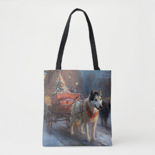 Alaskan Malamute Jul Festiv Säsong Tygkasse