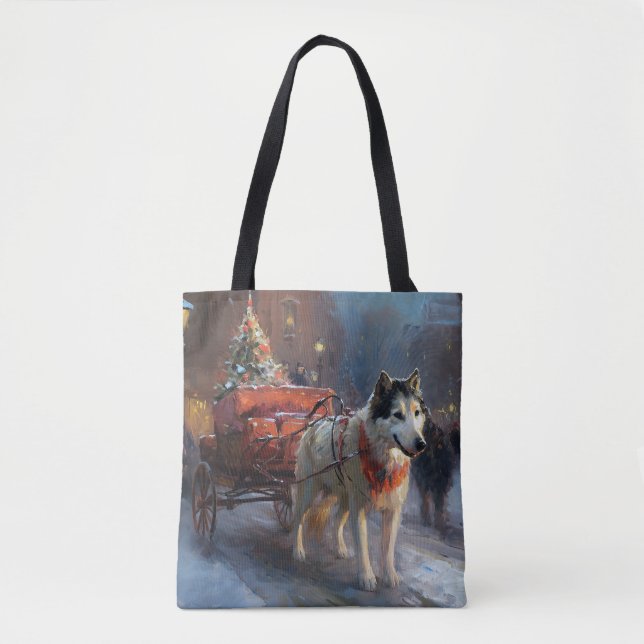 Alaskan Malamute Jul Festiv Säsong Tygkasse (Framsida)