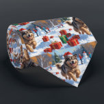 Alaskan Malamute jul Festive Snö Scene Slips<br><div class="desc">En helgdag med hjärtslitande hund i snö,  som bär en julhatt och omges av färgfulla presentlådor. I bakgrunden bygger barn snögubbe bredvid ett Julgran som är täckt av snö och skapar en glatt vinter under. Perfekt för att sprida helgdag och fånga julens magi.</div>