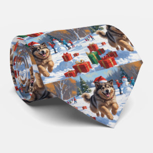 Alaskan Malamute jul Festive Snö Scene Slips