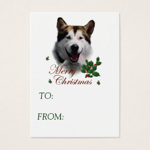 Alaskan Malamute jul Gift Namn bricka Visitkort