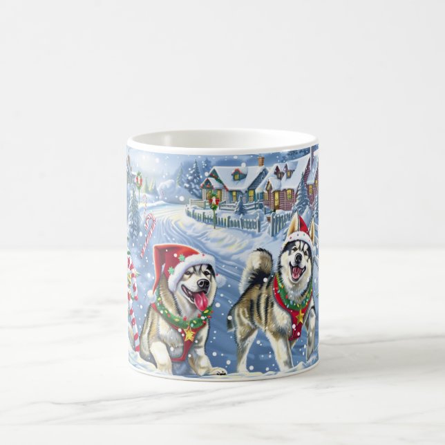 Alaskan Malamute jul Kaffemugg (Center)
