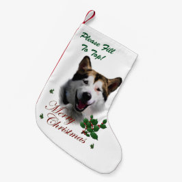 Alaskan Malamute Jul Liten Julstrumpa
