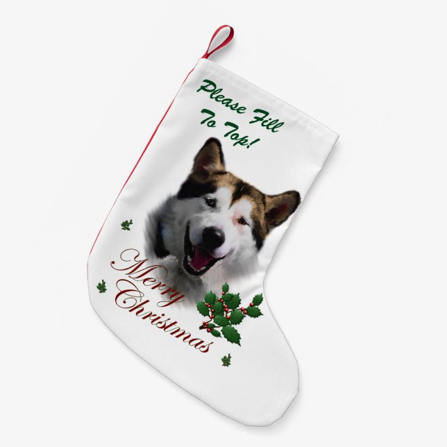 Alaskan Malamute Jul Liten Julstrumpa (Framsidan (Hängande))