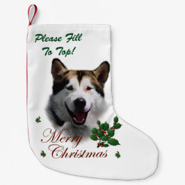 Alaskan Malamute Jul Liten Julstrumpa