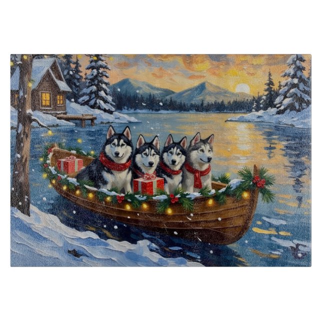 Alaskan Malamute Julbåt Högtid (Framsidan)