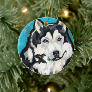 Alaskan Malamute Julgransprydnad Keramik
