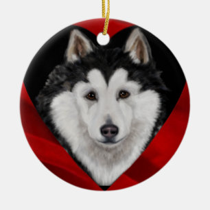 Alaskan Malamute Julgransprydnad Keramik