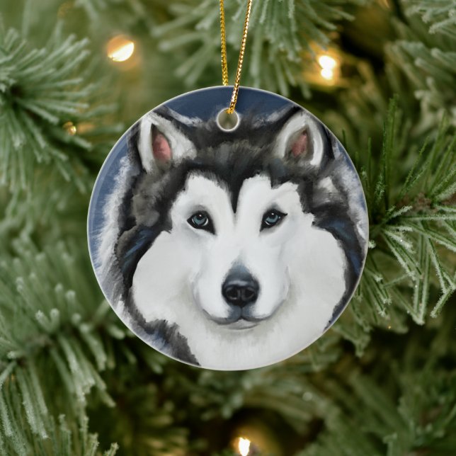 Alaskan Malamute Julgransprydnad Keramik (Träd)