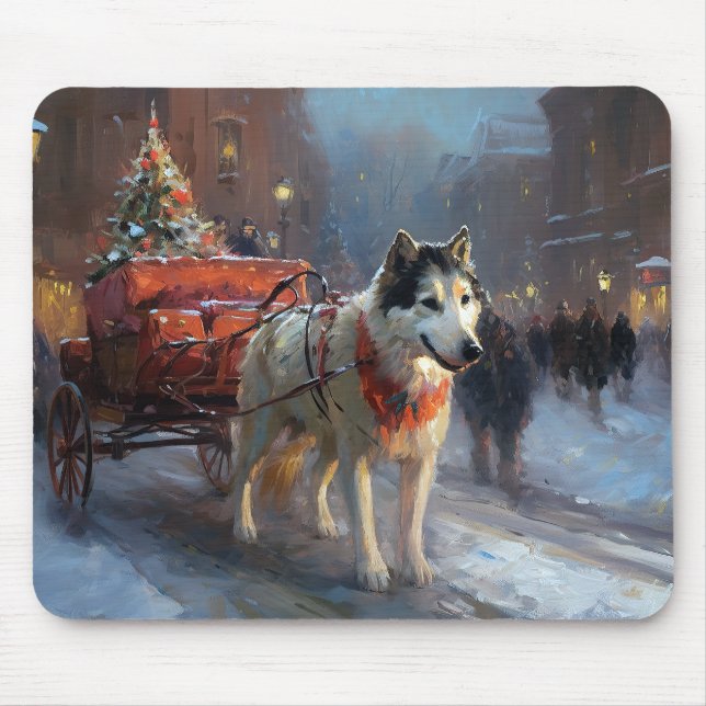 Alaskan Malamute Julhögtid Musmatta (Framsidan)