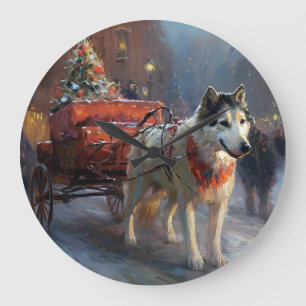Alaskan Malamute Julhögtid Stor Klocka