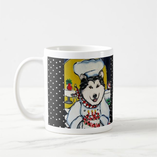 Alaskan Malamute Kockmugg Kaffemugg (Vänster)
