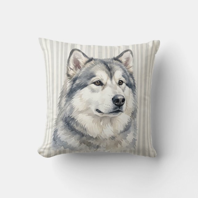 Alaskan Malamute Kuddöverkast Kudde (Framsida)