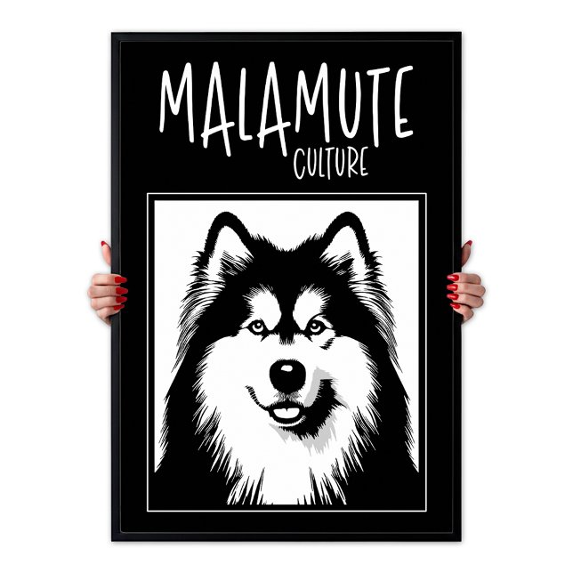 Alaskan Malamute Kultur Edgy Pop Art Affisch (Alaskan Malamute Culture Edgy Pop Art Poster)