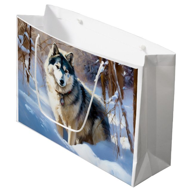 Alaskan Malamute Låt det snöa Jul (Framsidan Vinklad)