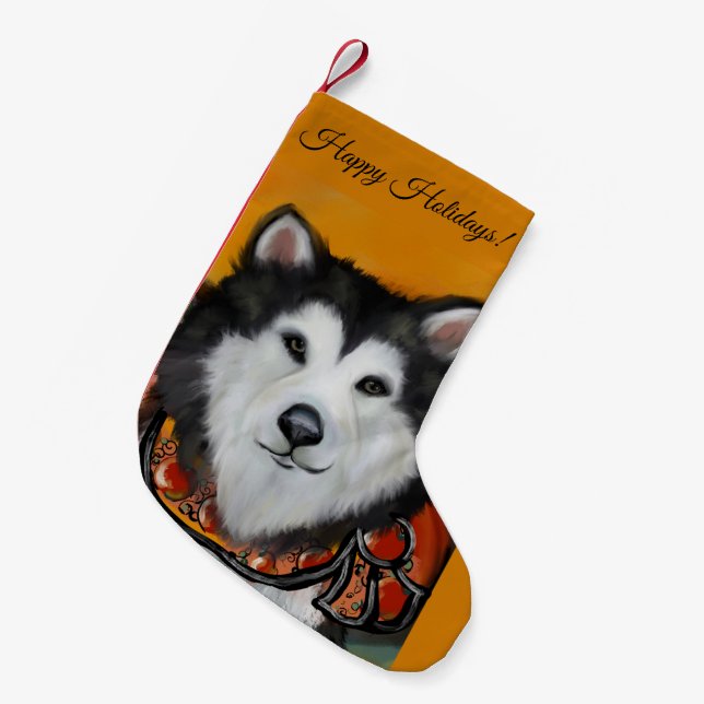 Alaskan Malamute Liten Julstrumpa (Framsidan (Hängande))