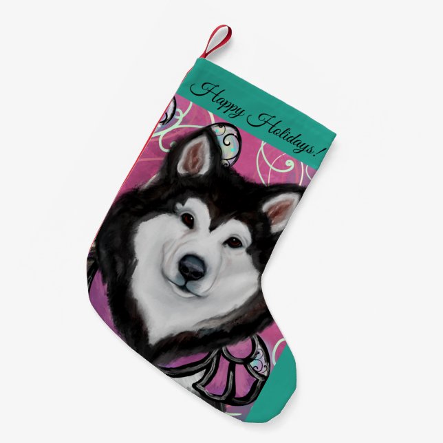 Alaskan Malamute    Liten Julstrumpa (Framsidan (Hängande))
