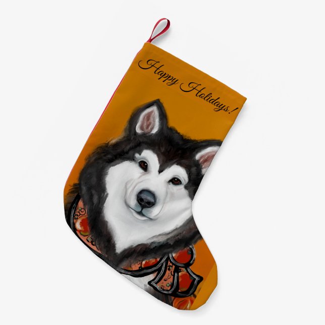 Alaskan Malamute Liten Julstrumpa (Framsidan (Hängande))