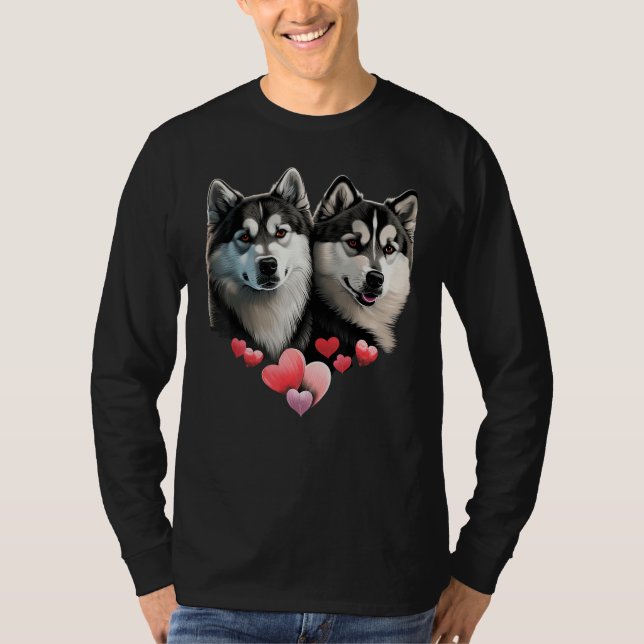 Alaskan Malamute Love Heart on Alaskan Malamute   T Shirt (Framsida)