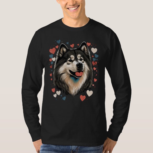 Alaskan Malamute Love Valentines Day Alaskan Malam T Shirt (Framsida)