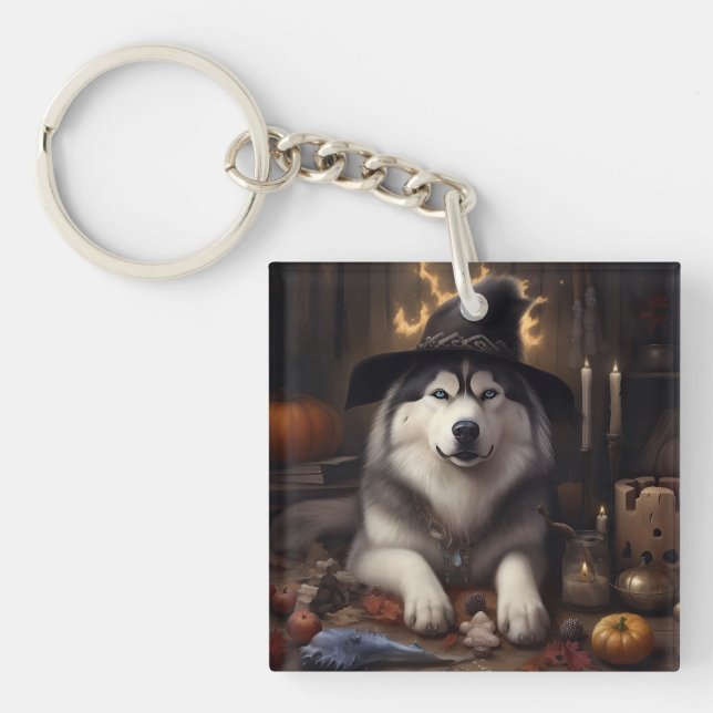 Alaskan Malamute Pumpak Halloween Skräckinjagande (Framsidan)