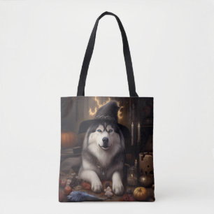 Alaskan Malamute Pumpakål Halloween Skräck Tygkasse