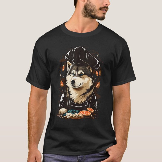 Alaskan Malamute Restaurant cook on Alaskan Malamu T Shirt (Framsida)
