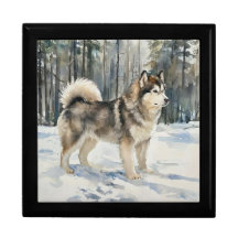 Alaskan Malamute smyckesask