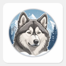 Alaskan Malamute Sticker Fyrkantigt Klistermärke