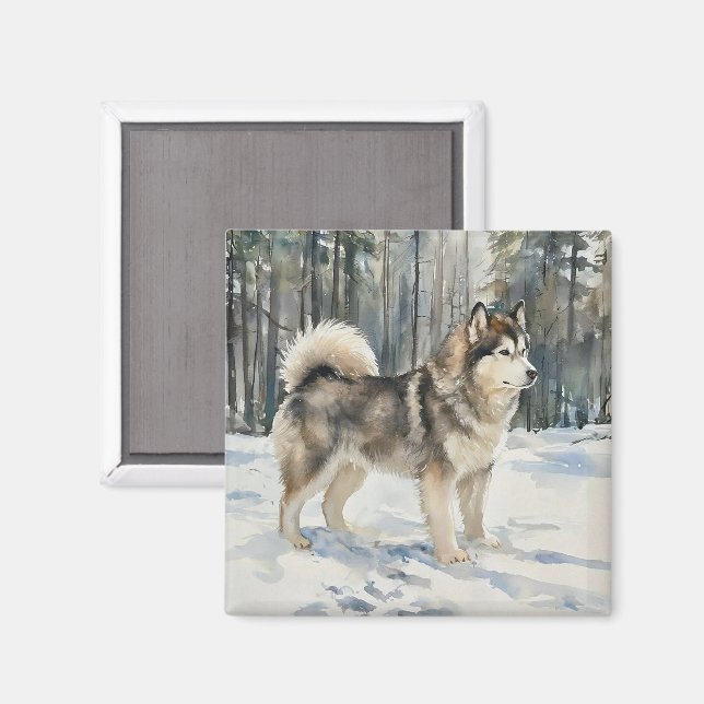 Alaskan Malamute Trinket Box Magnet (Front/Back)