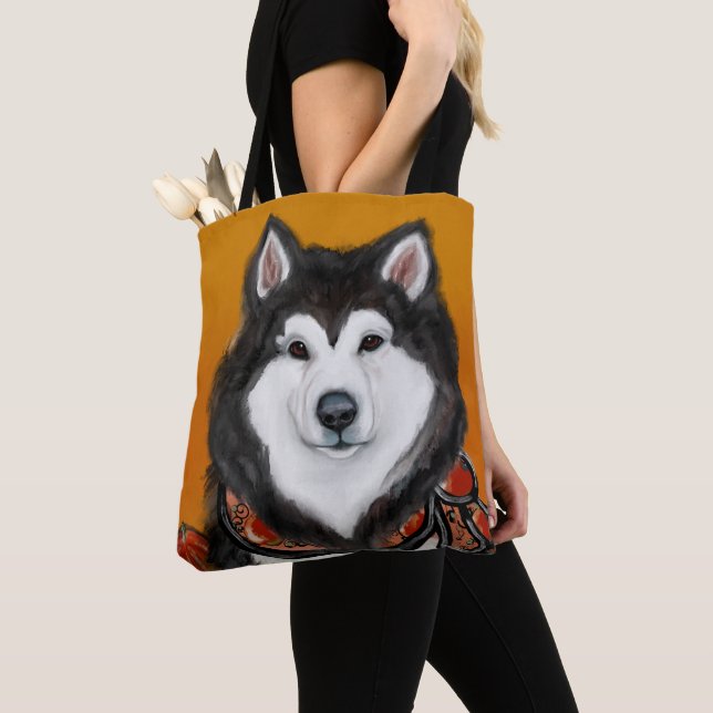 Alaskan Malamute Tygkasse (Närbild)