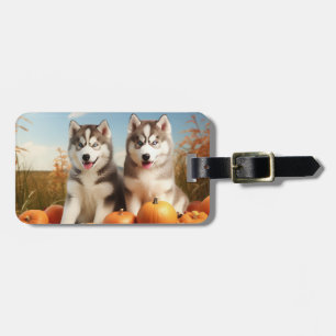 Alaskan Malamute Valp Höstglädje Pumpa Bagagebricka