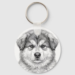 Alaskan Malamute Valp Nyckelring