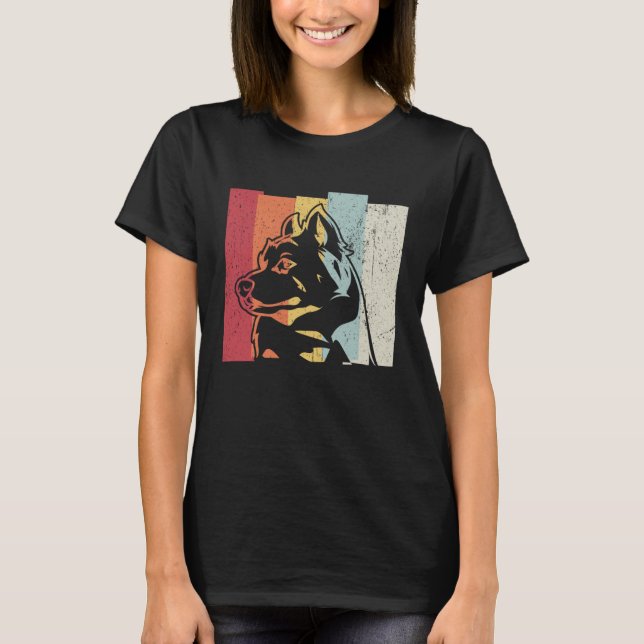 Alaskan Malamute Vintage Retro T Shirt (Framsida)