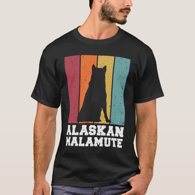 Alaskan Malamute Vintage T Shirt (Framsida)